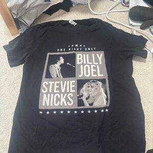 Black Billy Joel and Stevie Nicks Graphic T-Shirt